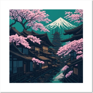 Japan town art Posters and Art